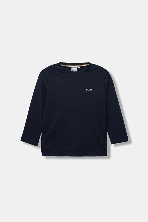 BOSS longsleeve in cotone bambino/a colore blu navy J52364