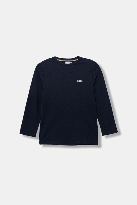 BOSS longsleeve in cotone bambino/a colore blu navy J52364