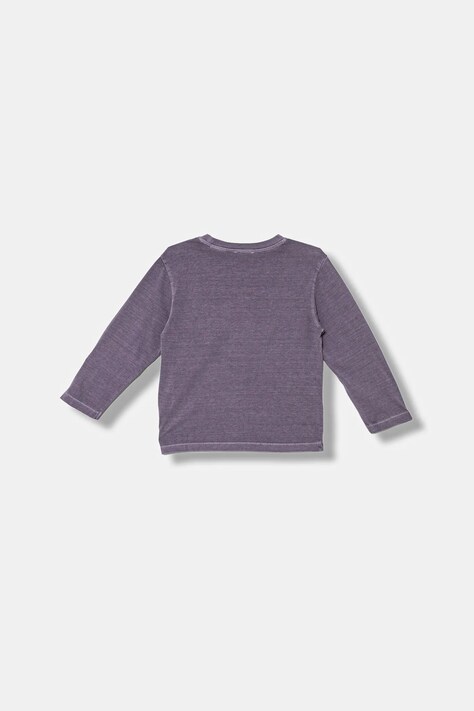 Дитячий бавовняний лонгслів United Colors of Benetton — AW25-BUB07T, фіолетовий — фото 2
