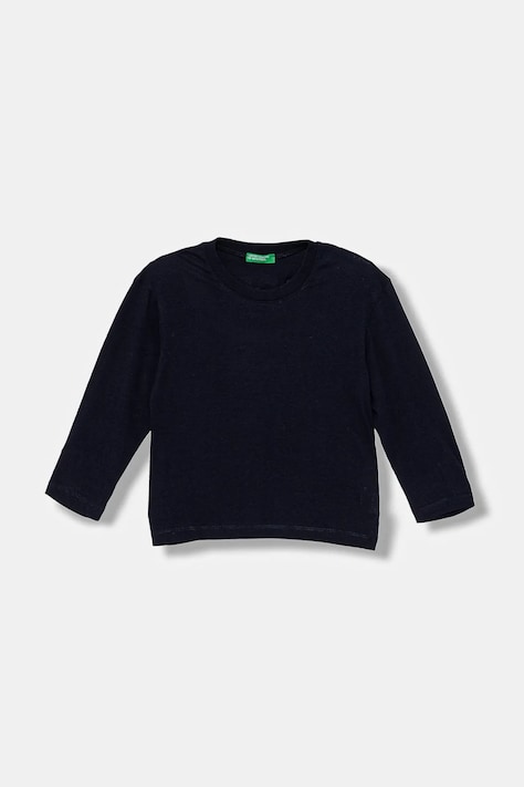 United Colors of Benetton longsleeve din bumbac pentru copii culoarea bleumarin, cu imprimeu, 35RYG10K4