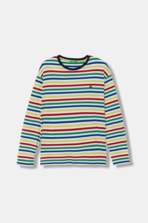 United Colors of Benetton longsleeve bawełniany dziecięcy kolor multicolor wzorzysty 3FNLC10QB