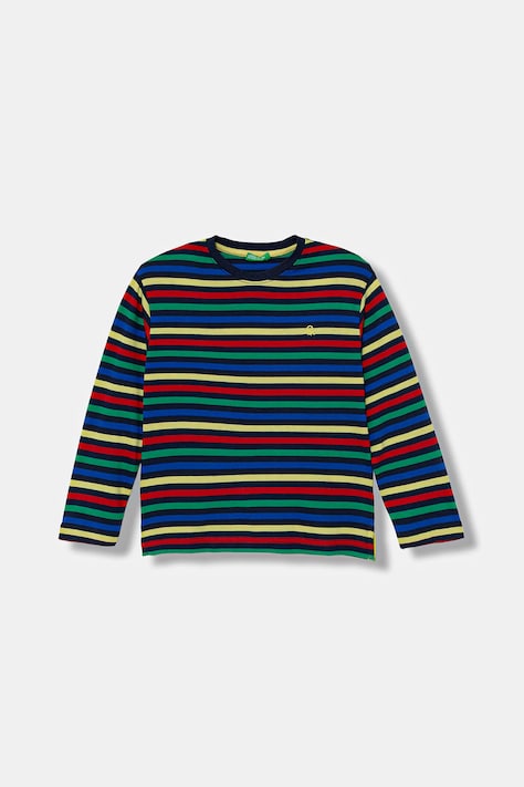 Dječja pamučna majica dugih rukava United Colors of Benetton s uzorkom, 3FNLC10QB
