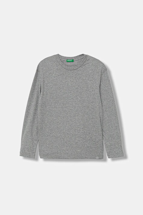 United Colors of Benetton longsleeve bawełniany dziecięcy kolor szary melanżowy 3I1XC10DB