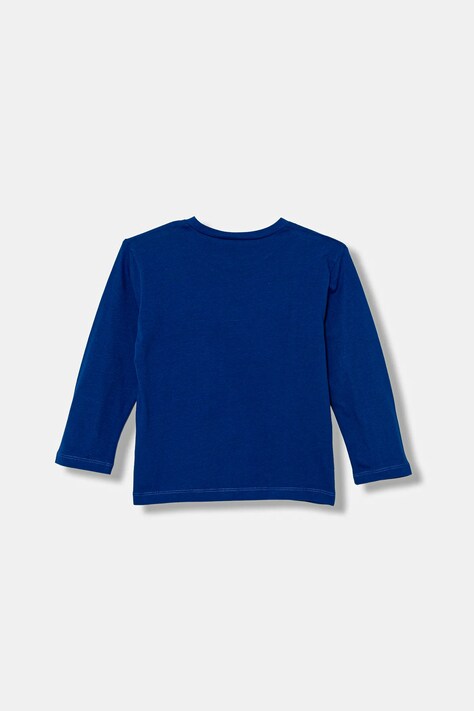 United Colors of Benetton longsleeve bawełniany dziecięcy kolor niebieski wzorzysty 3JERG10K5