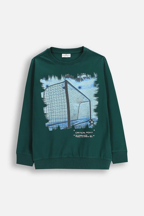 Coccodrillo longsleeve din bumbac pentru copii culoarea verde, cu imprimeu, X-RAY VISION BOY JUNIOR