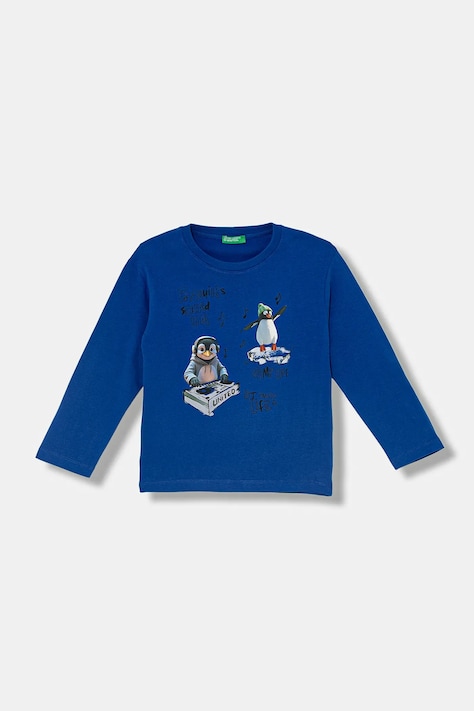 United Colors of Benetton longsleeve din bumbac pentru copii cu imprimeu, 3ATNG10KV