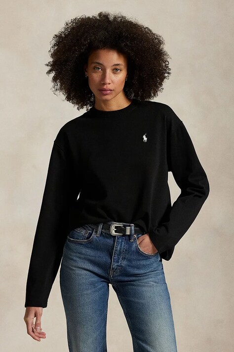 Polo Ralph Lauren longsleeve bawełniany kolor czarny 211967105
