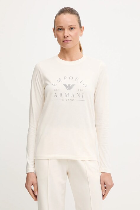 Emporio Armani Underwear longsleeve bawełniany kolor beżowy EW001899 AF15345