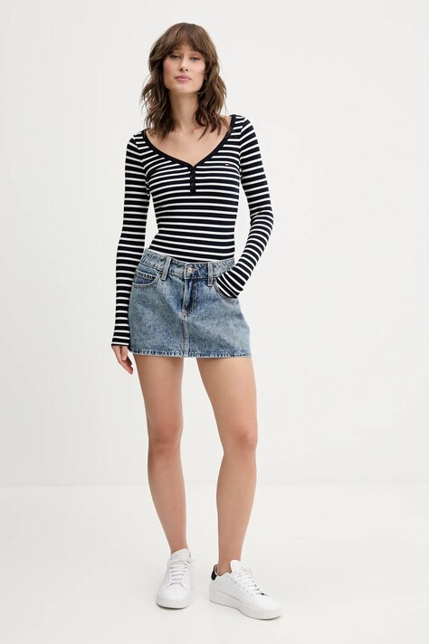 Tommy Jeans longsleeve culoarea bleumarin, DW0DW20903