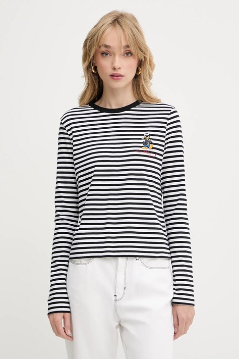 Karl Lagerfeld longsleeve din bumbac KL X DISNEY culoarea negru, A3W17091