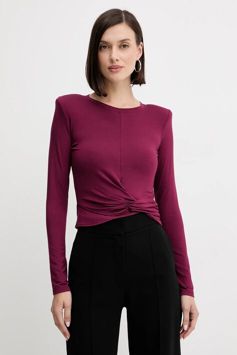 Simona Corsellini longsleeve kolor bordowy A25CPTS00101