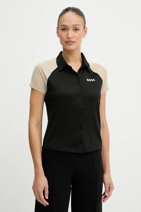 BOSS cămașă culoarea negru, cu guler clasic, regular, 50544191