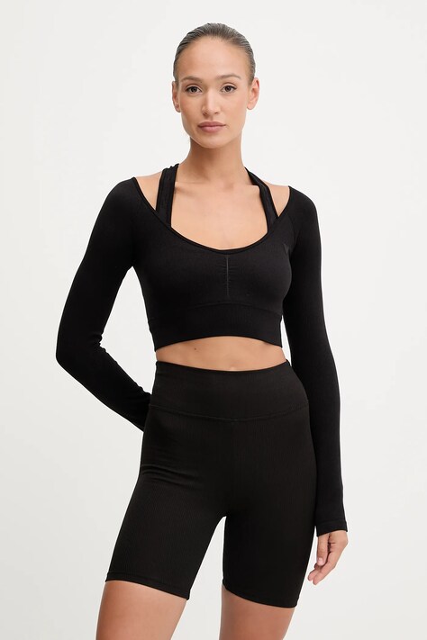 Guess longsleeve PEONY culoarea negru, V5YP06 Z3OA0