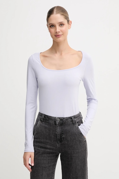 United Colors of Benetton longsleeve culoarea violet, 3FJHD10AQ