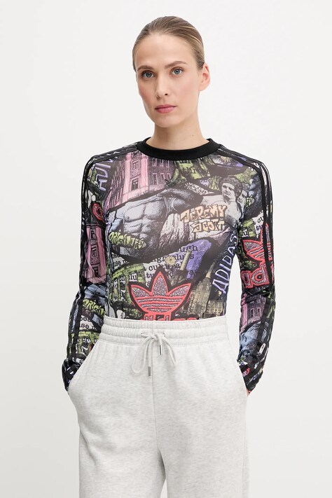 Tričko s dlouhým rukávem adidas Originals Pride x Jeremy Scott černá barva, JW0826