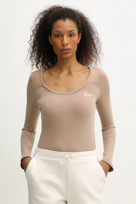 Боді Guess ALBA колір бежевий V5BP09 KCBF1