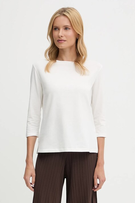 Weekend Max Mara longsleeve MULTIA culoarea alb, 2525946031600