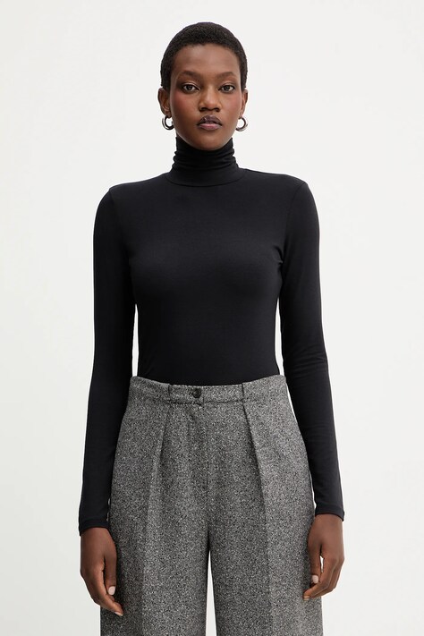 Tričko s dlouhým rukávem Weekend Max Mara MULTIF černá barva, 2525946022600