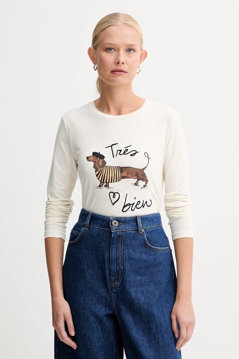 Weekend Max Mara longsleeve RENOIR kolor beżowy 2525946032600