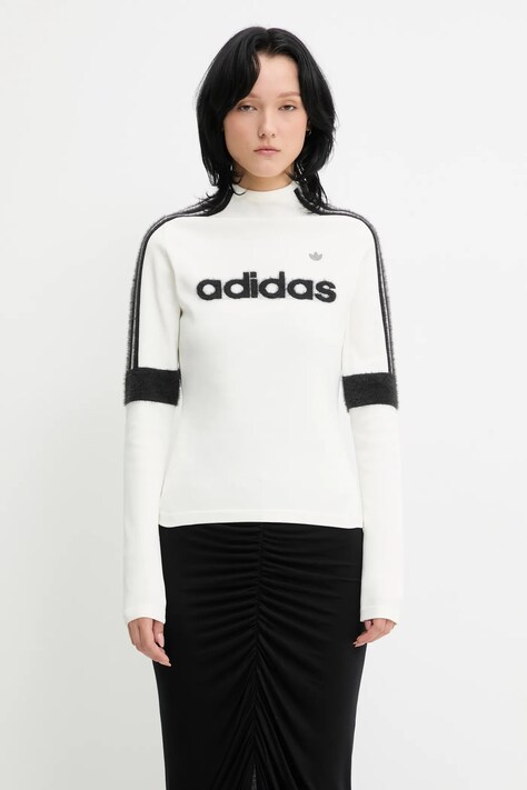 adidas Originals camicia a maniche lunghe Ls Tee colore beige JW2524