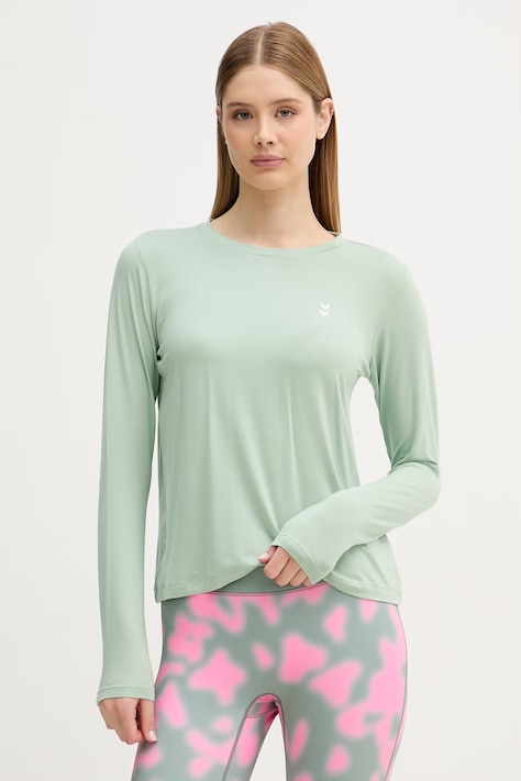 Hummel bluză cu mânecă lungă pentru yoga de damă cu lyocell verde 230449