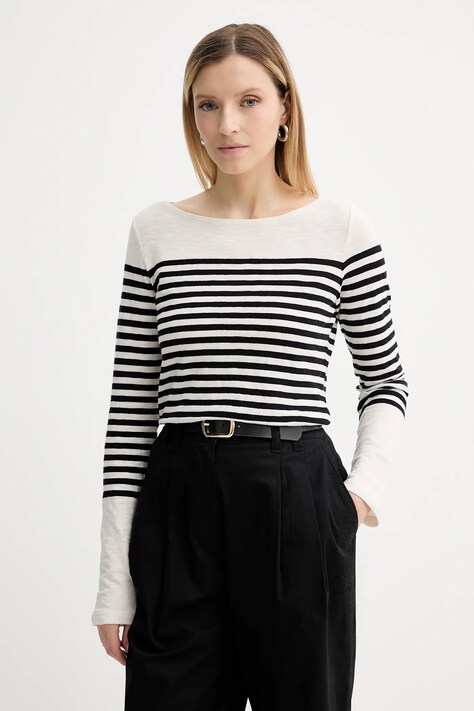 Marc O'Polo longsleeve bawełniany kolor beżowy 506219652597