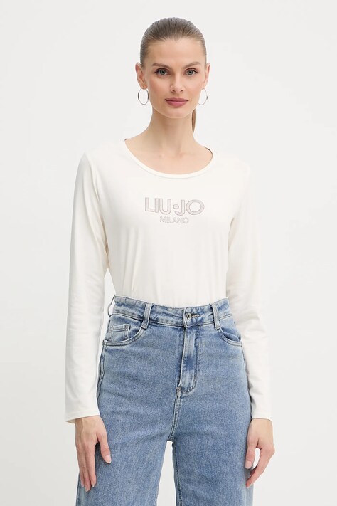 Liu Jo longsleeve kolor beżowy TF5169.JS003