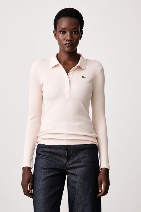 Lacoste Longsleeve damski bawełniany różowy DF5281