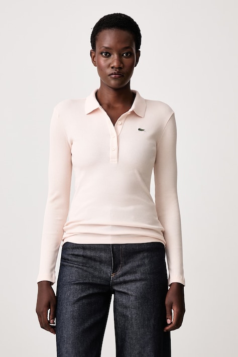 Lacoste Longsleeve damski bawełniany różowy DF5281