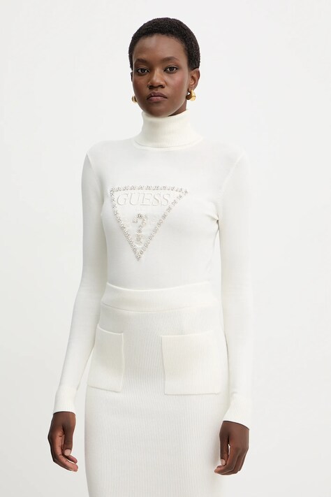 Πουλόβερ Guess MELANIE χρώμα: μπεζ, W5BR39 Z2NQ2