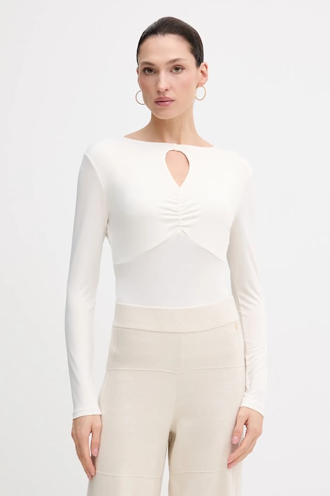 Sisley longsleeve culoarea bej, 35B8L107V