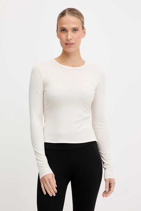 New Balance longsleeve treningowy damski kolor beżowy WT53133PEF