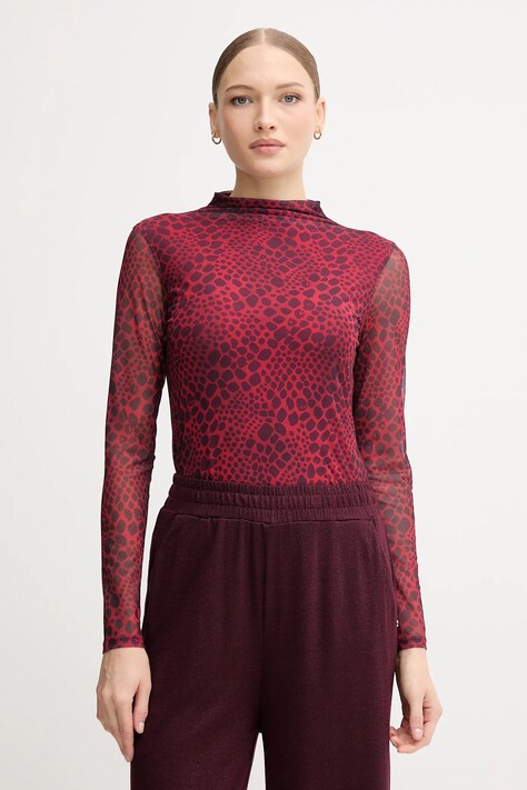 Marc Aurel longsleeve kolor czerwony z półgolfem 7696-7001-73891