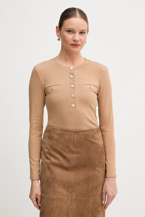 Marc Aurel longsleeve kolor beżowy 7705-7001-73918