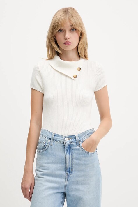 Hollister Co. bluzka damska kolor beżowy gładka KI350-5130