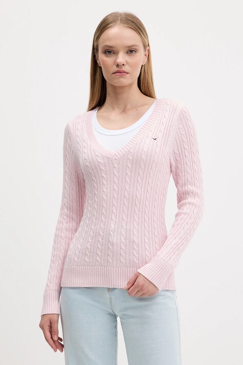 Hollister Co. sweter damski kolor różowy KI350-5138