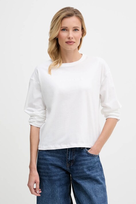 Tommy Hilfiger longsleeve bawełniany kolor biały UW0UW06240