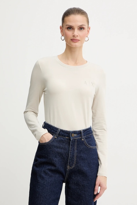 Armani Exchange longsleeve kolor beżowy XW001353 AF17173