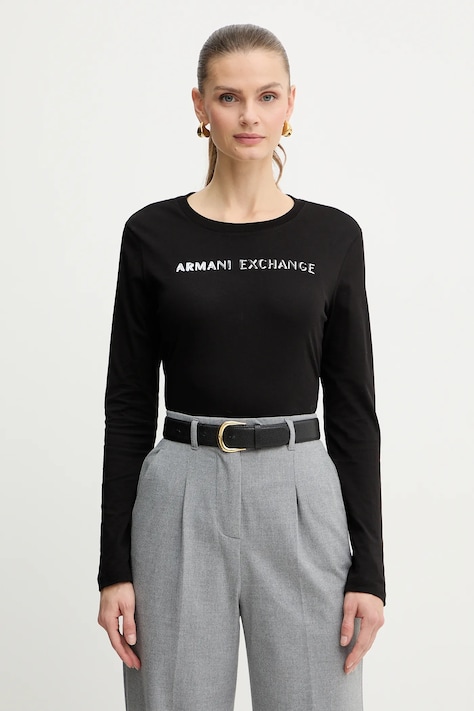 Armani Exchange longsleeve bawełniany kolor czarny XW001383 AF10356