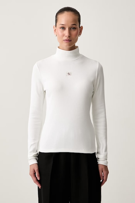 Calvin Klein Jeans longsleeve damski z bawełną biały LV047D203G
