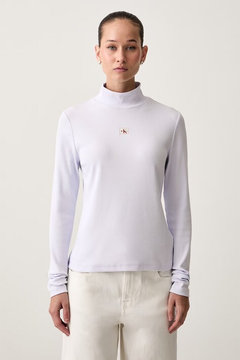 Calvin Klein Jeans longsleeve damski z bawełną biały LV047D203G