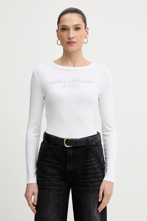 Levi's longsleeve bawełniany kolor biały 003T2
