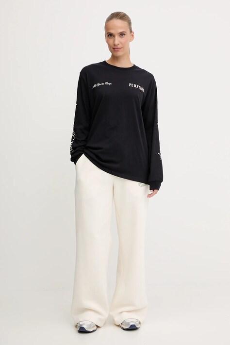 P.E Nation longsleeve bawełniany Surge kolor granatowy 253L110
