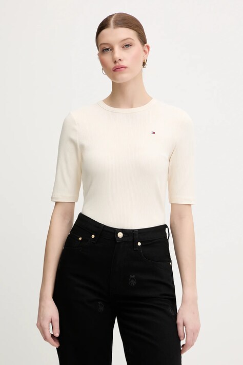 Футболка Tommy Hilfiger колір бежевий WW0WW47308