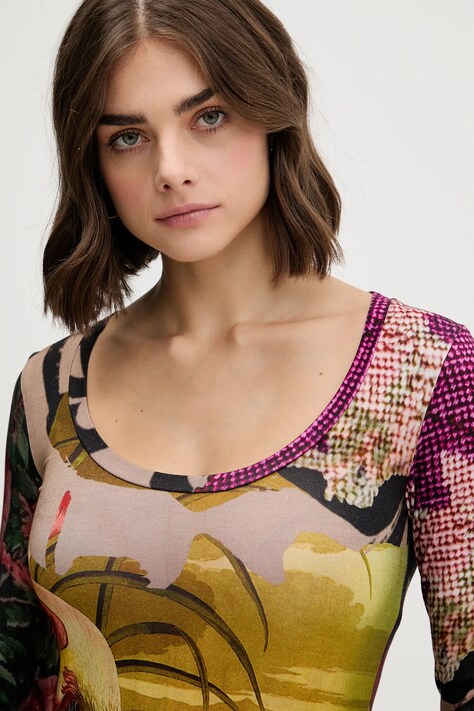 Лонгслив Desigual JAPON LACROIX цвет бежевый 25WWTK38