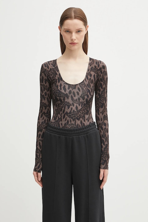 Body Fiorucci Banimalier Print Scoop Neck rjava barva, W02FPTBO225LY01BR01