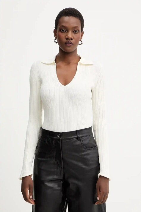 Marella sweter damski kolor beżowy lekki 2523366082200