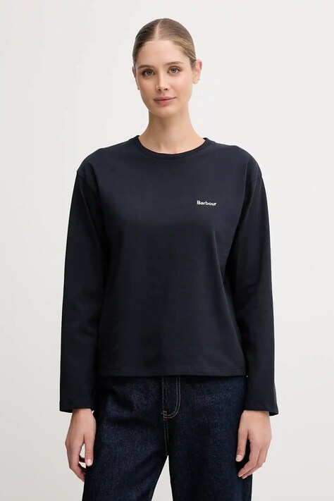 Barbour longsleeve din bumbac LAVENSDALE culoarea bleumarin, LML0899