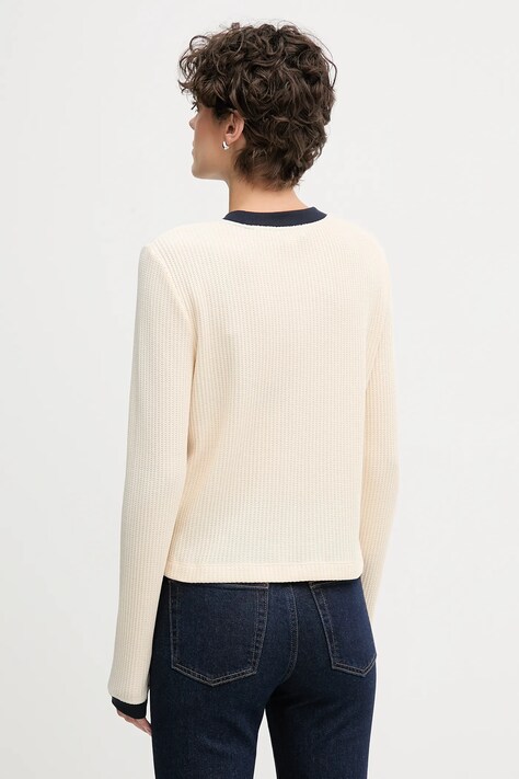 Calvin Klein Jeans longsleeve kolor beżowy LV047D225G