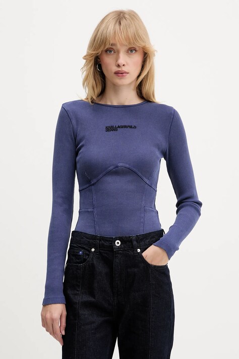 Karl Lagerfeld Jeans body kolor fioletowy A4W17013